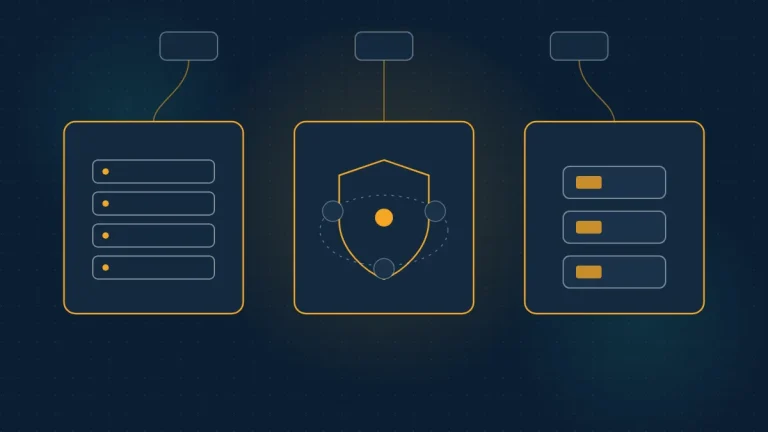 Abstract navy comparison of API-plane, managed cloud, and container MCP gateway paths