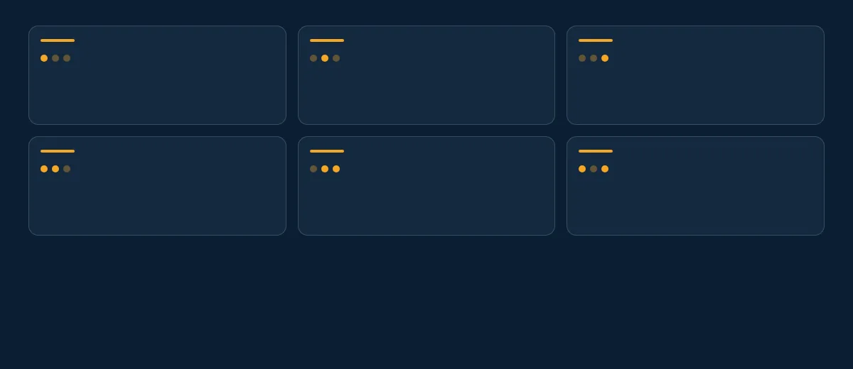 Abstract six-card chooser grid representing different LLM gateway selection paths