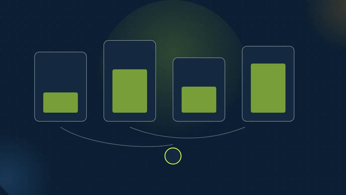 Abstract navy illustration of MCP gateway pricing tiers as rising meter bars