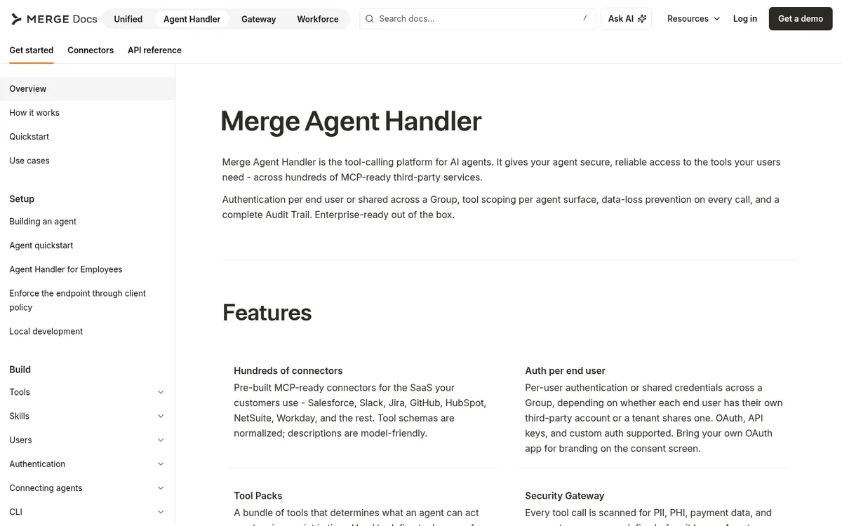 Merge docs overview page for Agent Handler with features and connector details