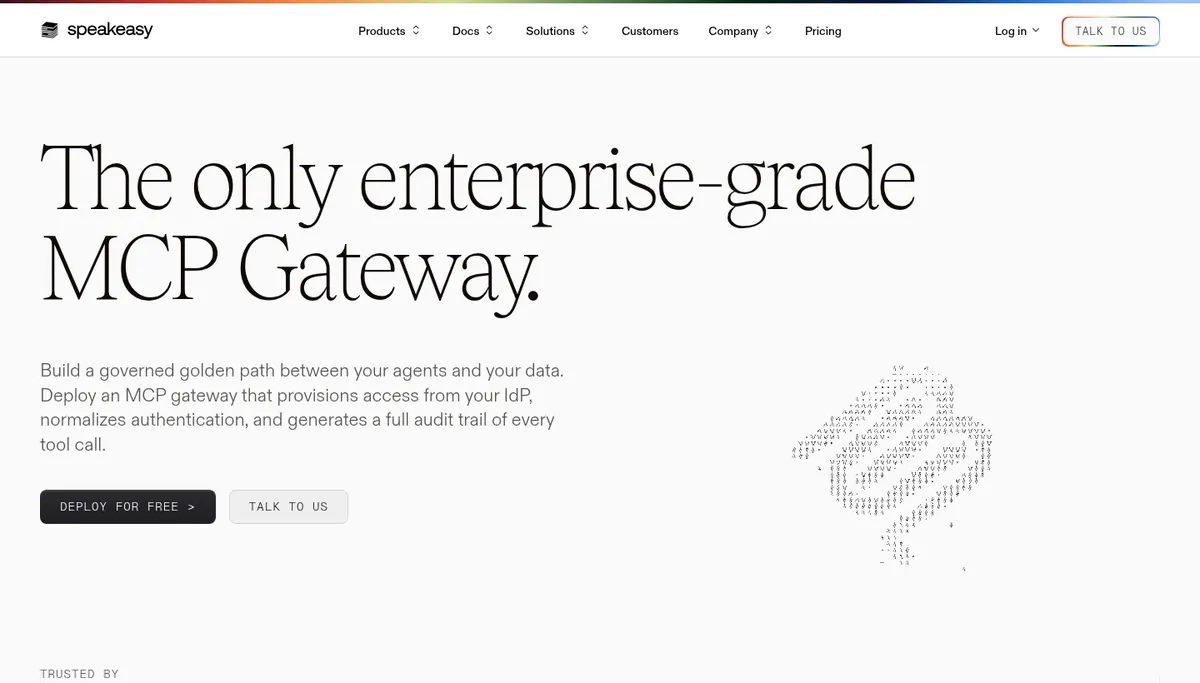 Speakeasy product page describing an enterprise grade MCP gateway